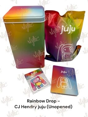 CJ Hendry Juju Rainbow Plush Bunny Collectible w/Gradient Tin - Unopened